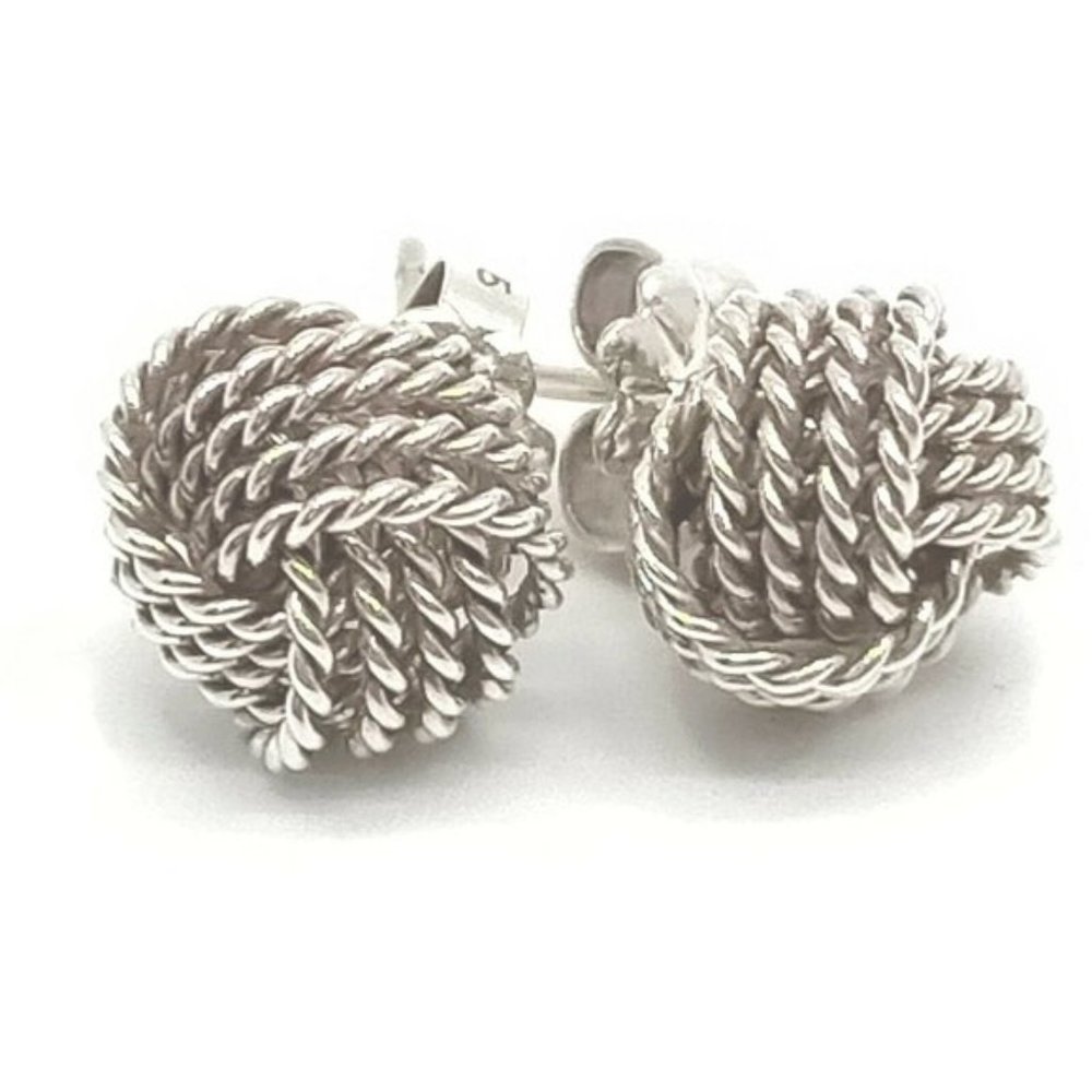 Tiffany & Co. Pierced Earrings Twist Knot Silver_3